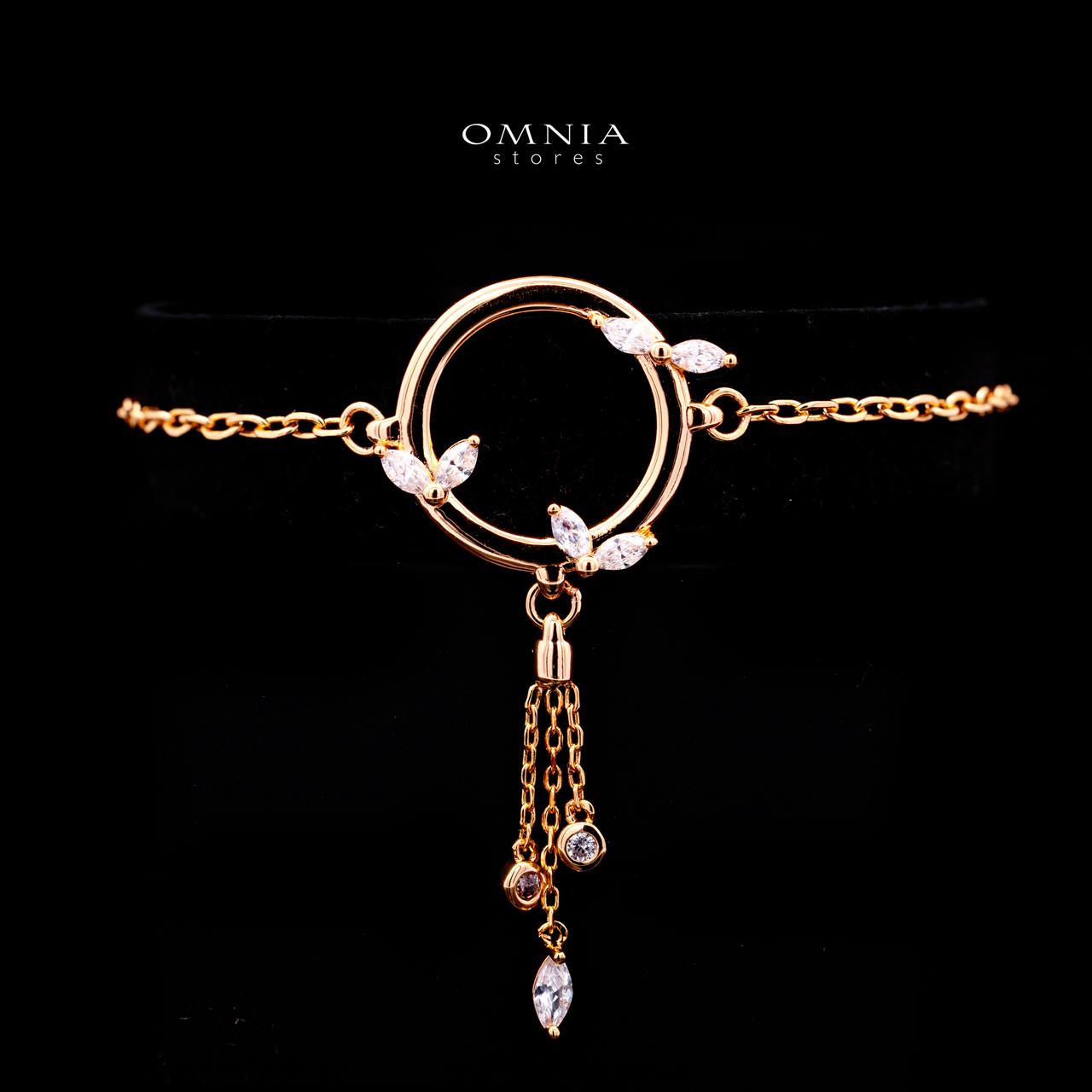 Stacey Rose Gold Premium Rhodium-Plated Alloy Bracelet with High-Quality Simulated Diamonds