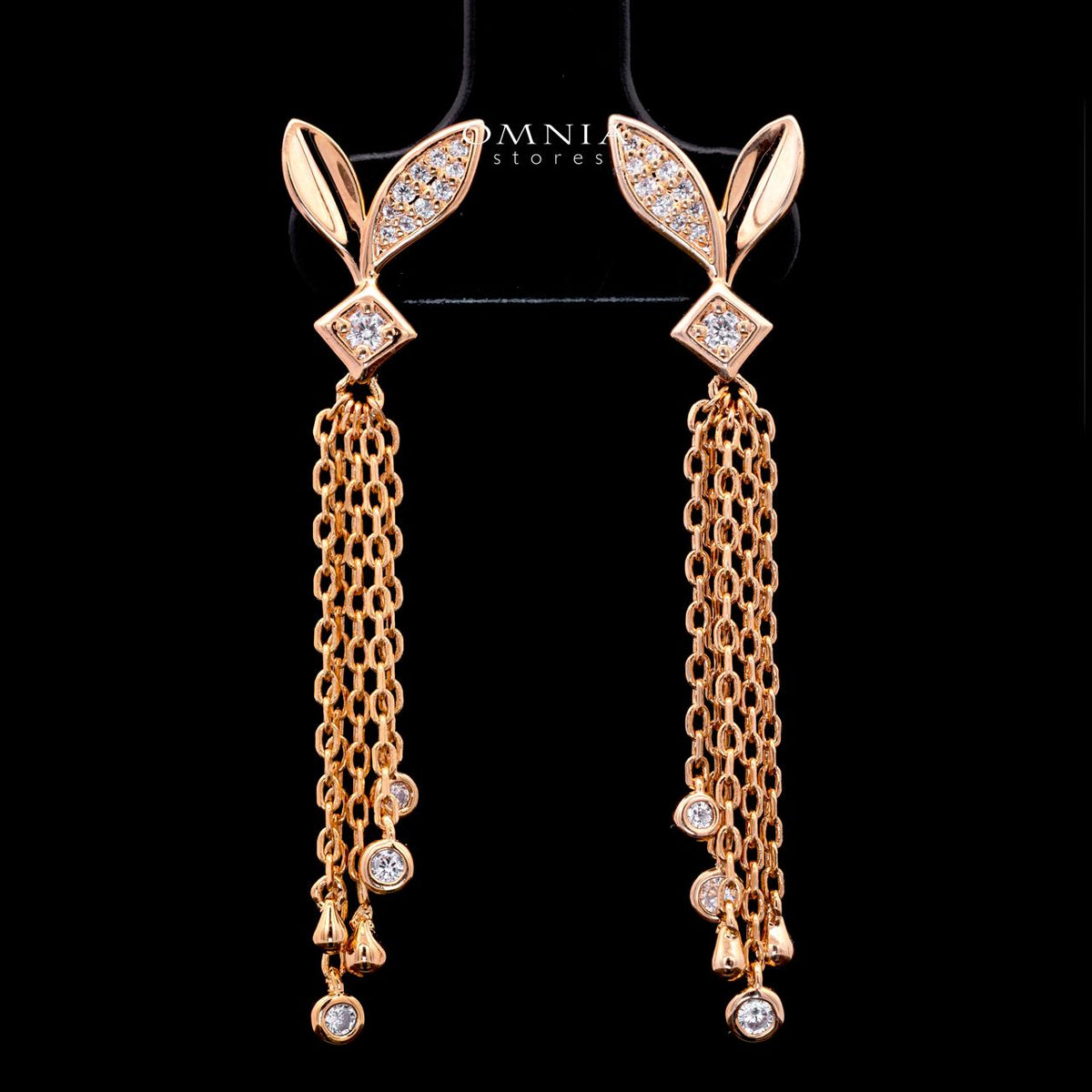 Carla Rose Gold Premium Rhodium-Plated Alloy Earring with High-Quality Simulated Diamonds