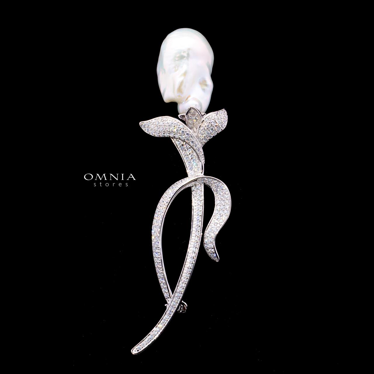 Josefin Brooch with High-Quality Simulated Diamonds in 925 Sterling Silver