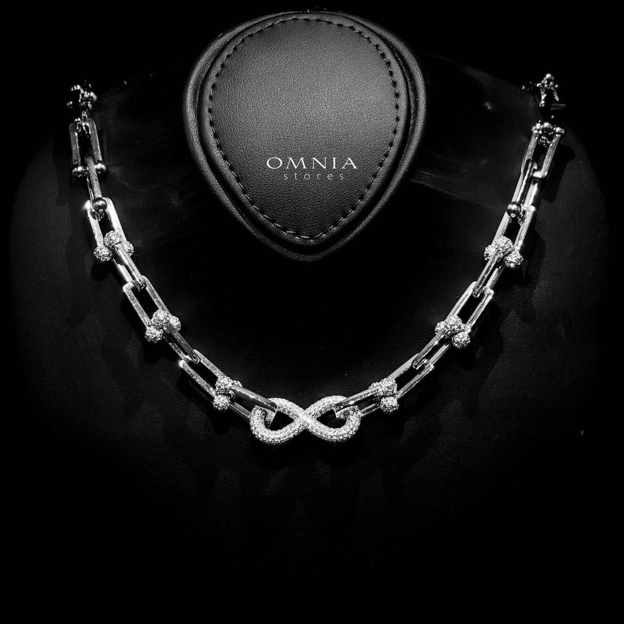 Omnia Infinity Chains Bridal Full Set with High-Quality Simulated Diamonds Rhodium Plated - OMNIASTORES UAE