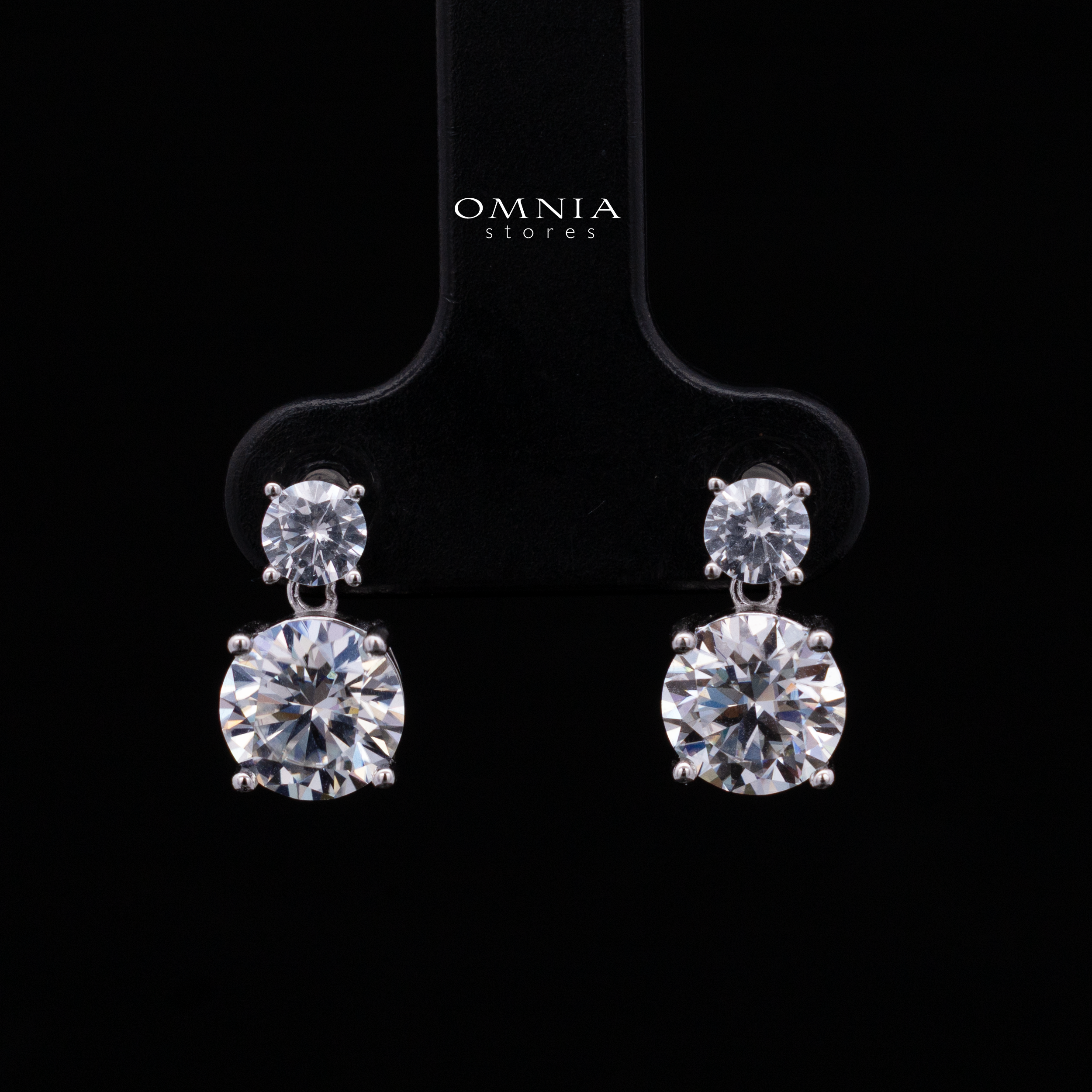 Henna White Round Brilliant  Design Silver Necklace and Earrings Set in 925 Silver with High-Quality Premium Moissanite Stones