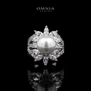 Omnia Larman Luxury Bridal Pearl Full Set in High Quality Simulated Diamonds - OMNIASTORES KSA