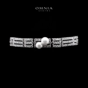 Omnia Larman Luxury Bridal Pearl Full Set in High Quality Simulated Diamonds - OMNIASTORES KSA