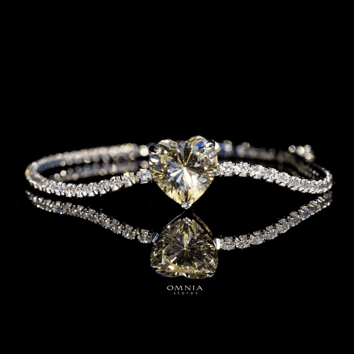Omnia Louise Yellow Bracelet In 92.5 Pure Silver High Quality Simulated Diamonds - OMNIASTORES UAE