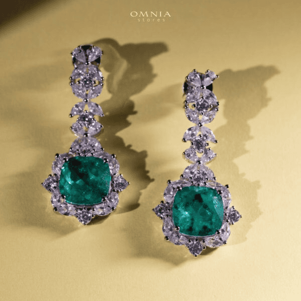 Omnia Ellex Earrings Necklace 92.5 Silver In High Quality Simulated diamonds - OMNIASTORES UAE