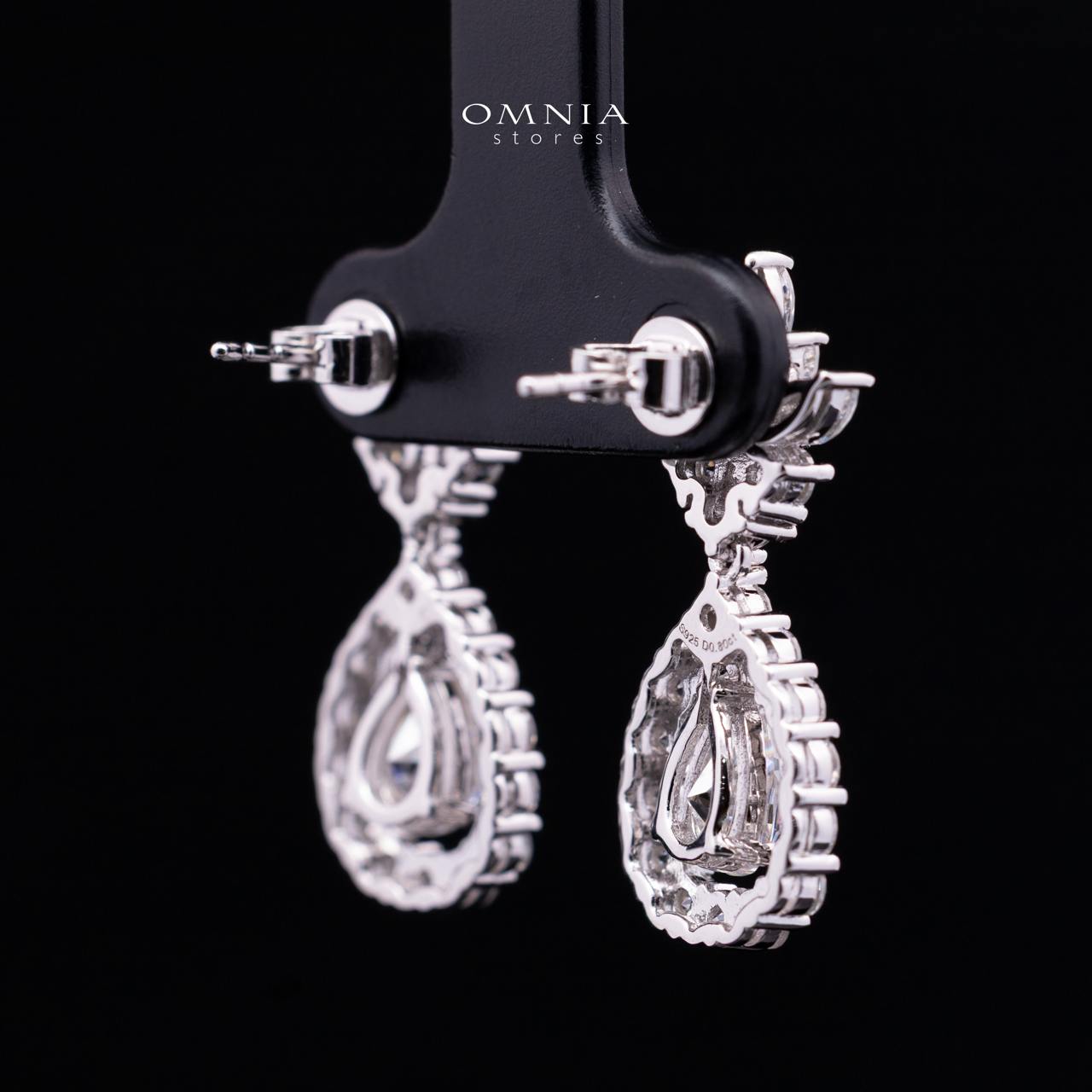 Laniyah White Moissanite Floral Halo Drop Earrings with GRA Certificat