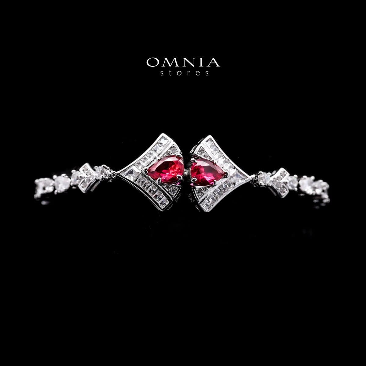 Omnia Elizabeth Maroon & White Luxury Full Jewelry Set