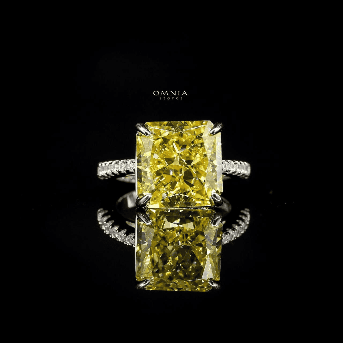 Omnia Adele Yellow 1.25 Carat Ring In 92.5 Silver High Quality Simulated Diamonds - OMNIASTORES UAE