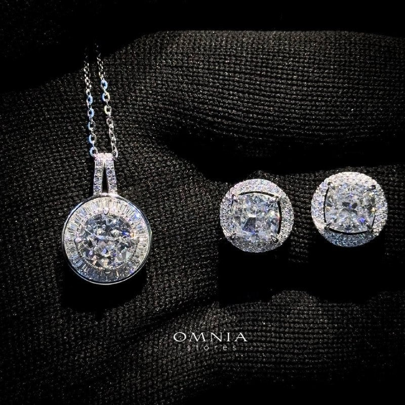 Omnia Laila Set in 92.5 Silver with High Quality Iced Cut Stone