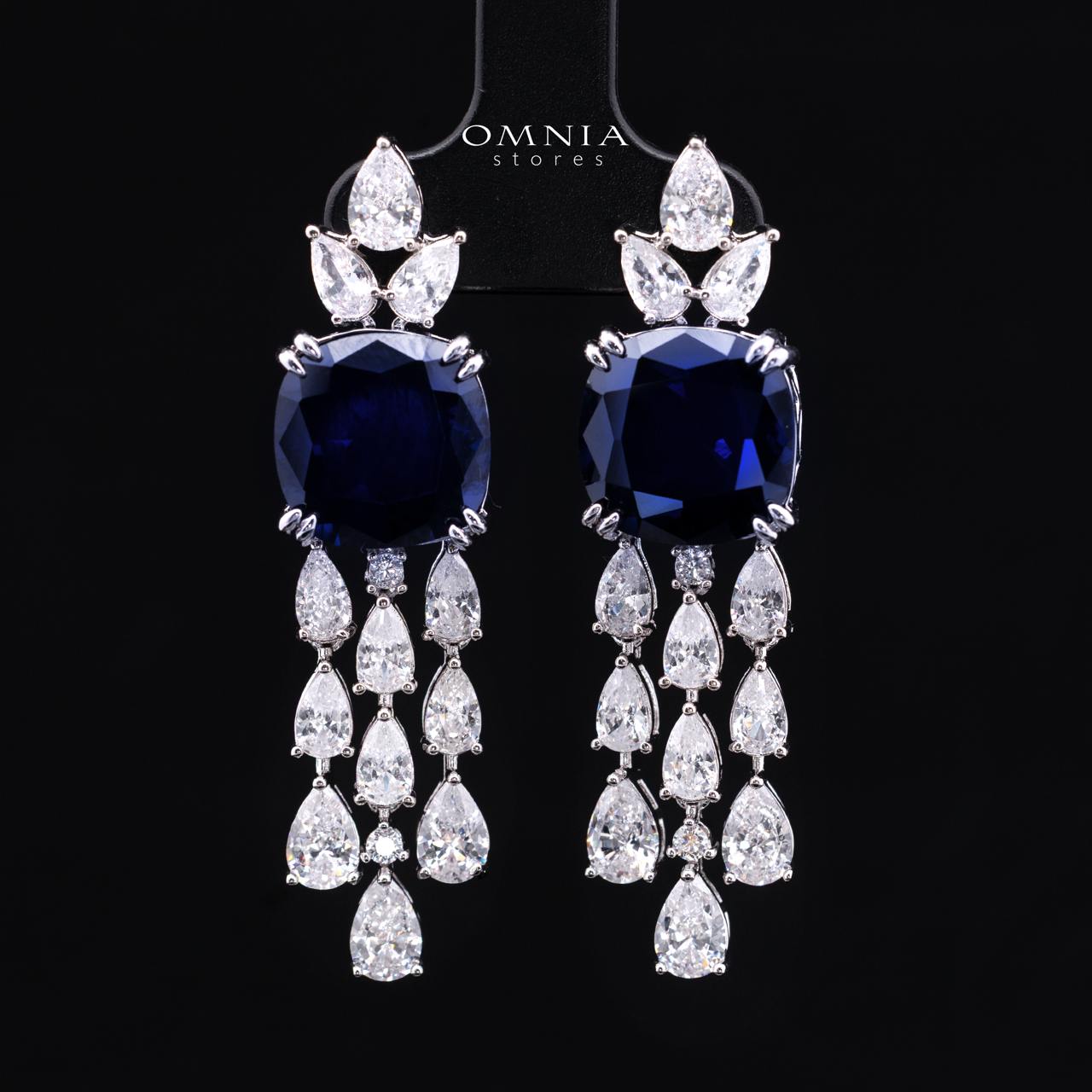 Nazaha Bridal Full Set in Rhodium Plated with High Quality White and Blue Zircon Stones(Size 16 only available in ksa) - OMNIASTORES KSA