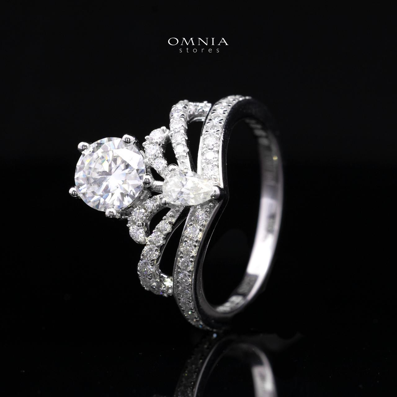 Joumana White Round Cut Ring GRA Certified in High Quality 925 Silver 6.5mm 1ct - OMNIASTORES KSA
