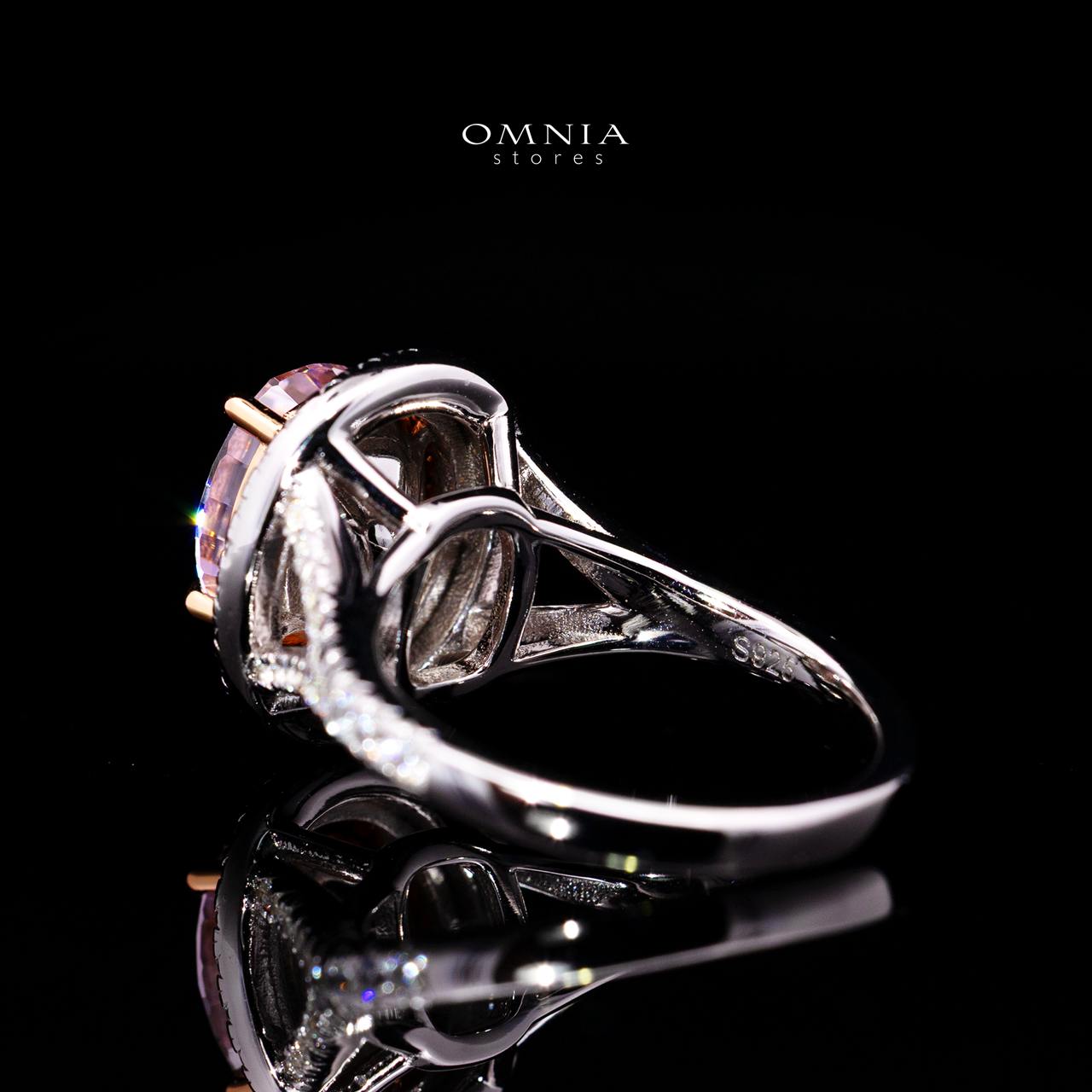 Annie Pink Ring with Certified Premium Simulated Diamonds in 925 Sterling Silver - OMNIASTORES KSA