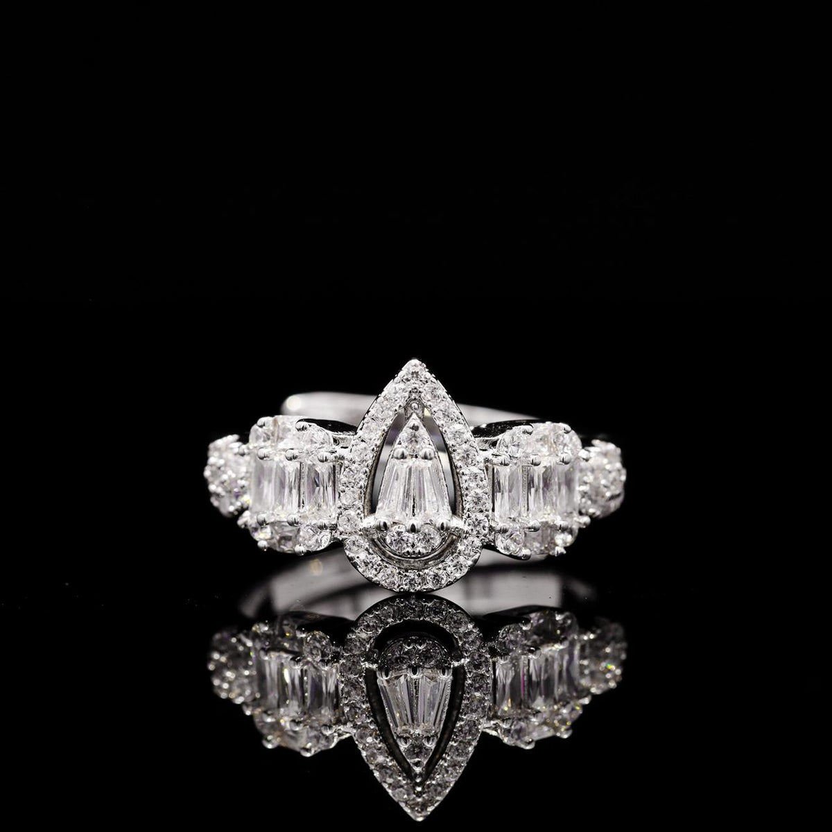 Rochelle White Luxury Bridal Full Set with High-Quality Zircon Stones Rhodium Plated