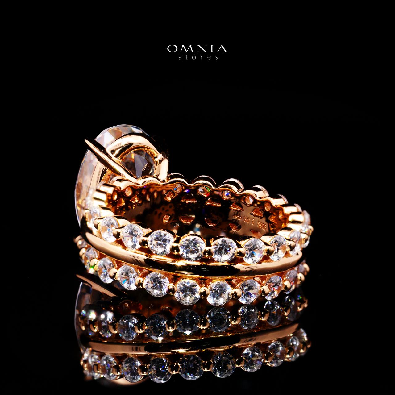 Carlotta Gold Ring with Certificate | High-Quality Premium Simulated Diamonds in 925 Sterling Silver - OMNIASTORES KSA