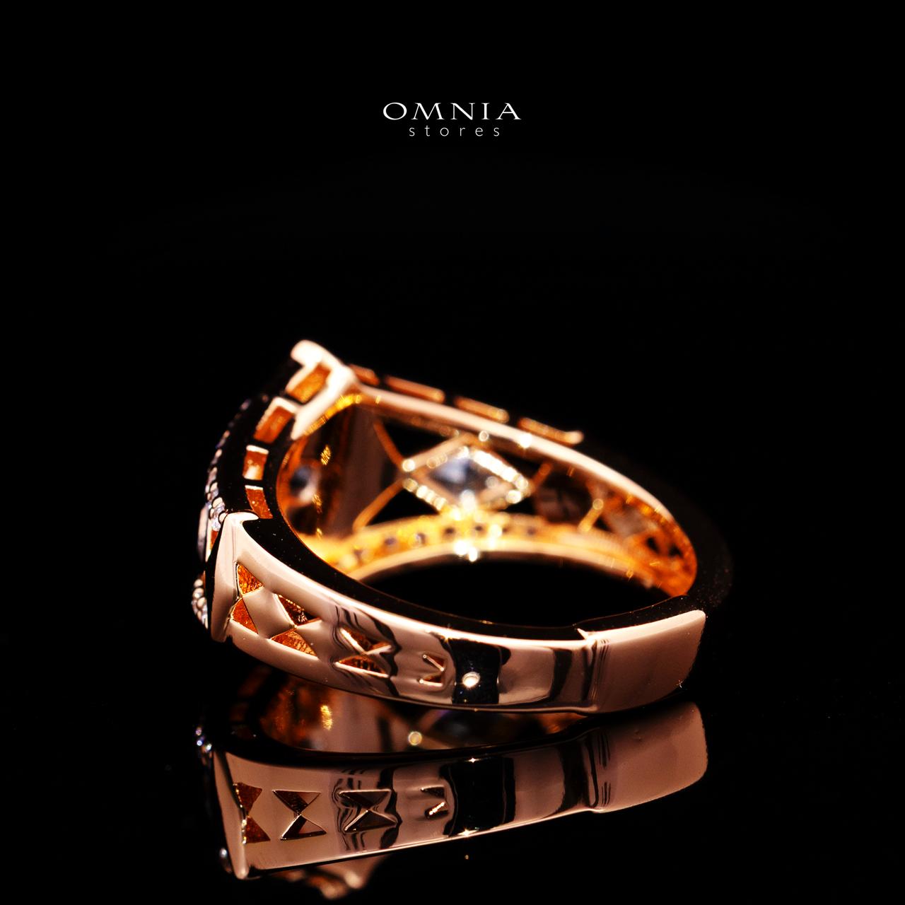 Octavia Rose Gold Premium Rhodium-Plated Alloy Ring with High-Quality Simulated Diamonds