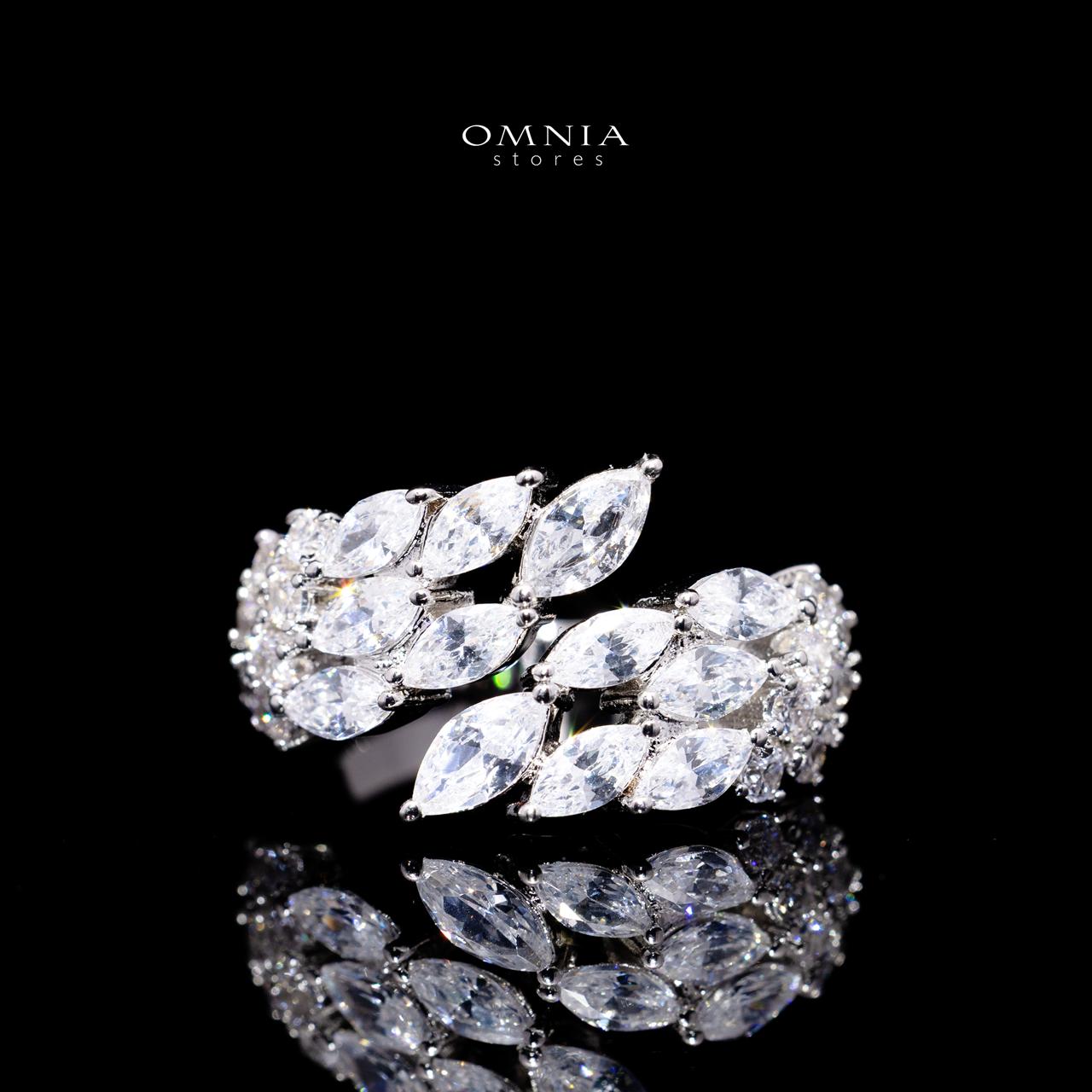 Omnia Fatma White Luxury Bridal Full Set in High Quality Zircon Stone in Rhodium Plated - OMNIASTORES KSA