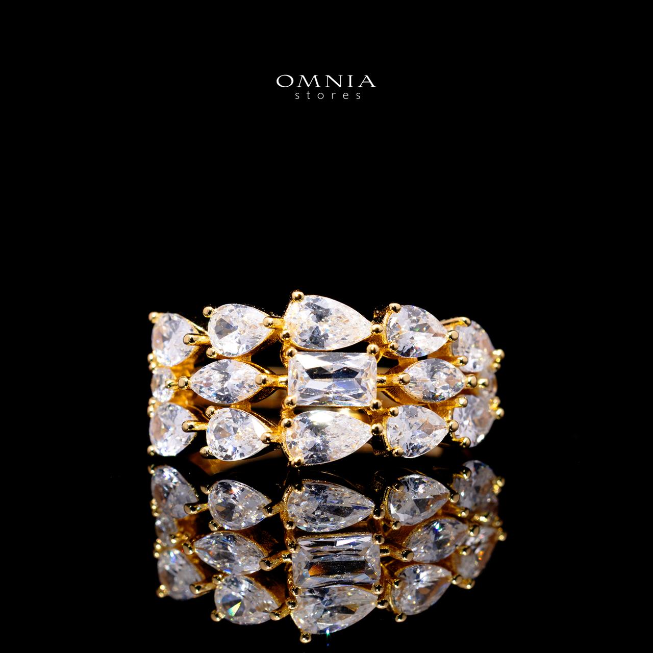 Carina Gold Luxury Bridal Full Set with High-Quality Simulated Diamonds, Rhodium Plated