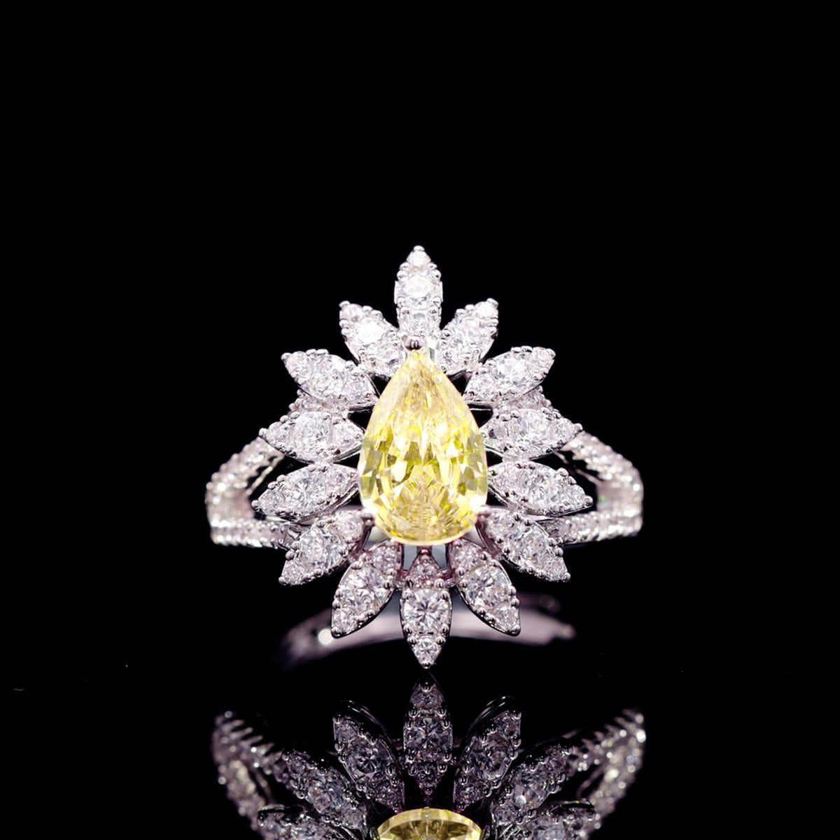 Myra Yellow Luxury Bridal Full Set with High-Quality Zircon Stones Premium Rhodium Plating