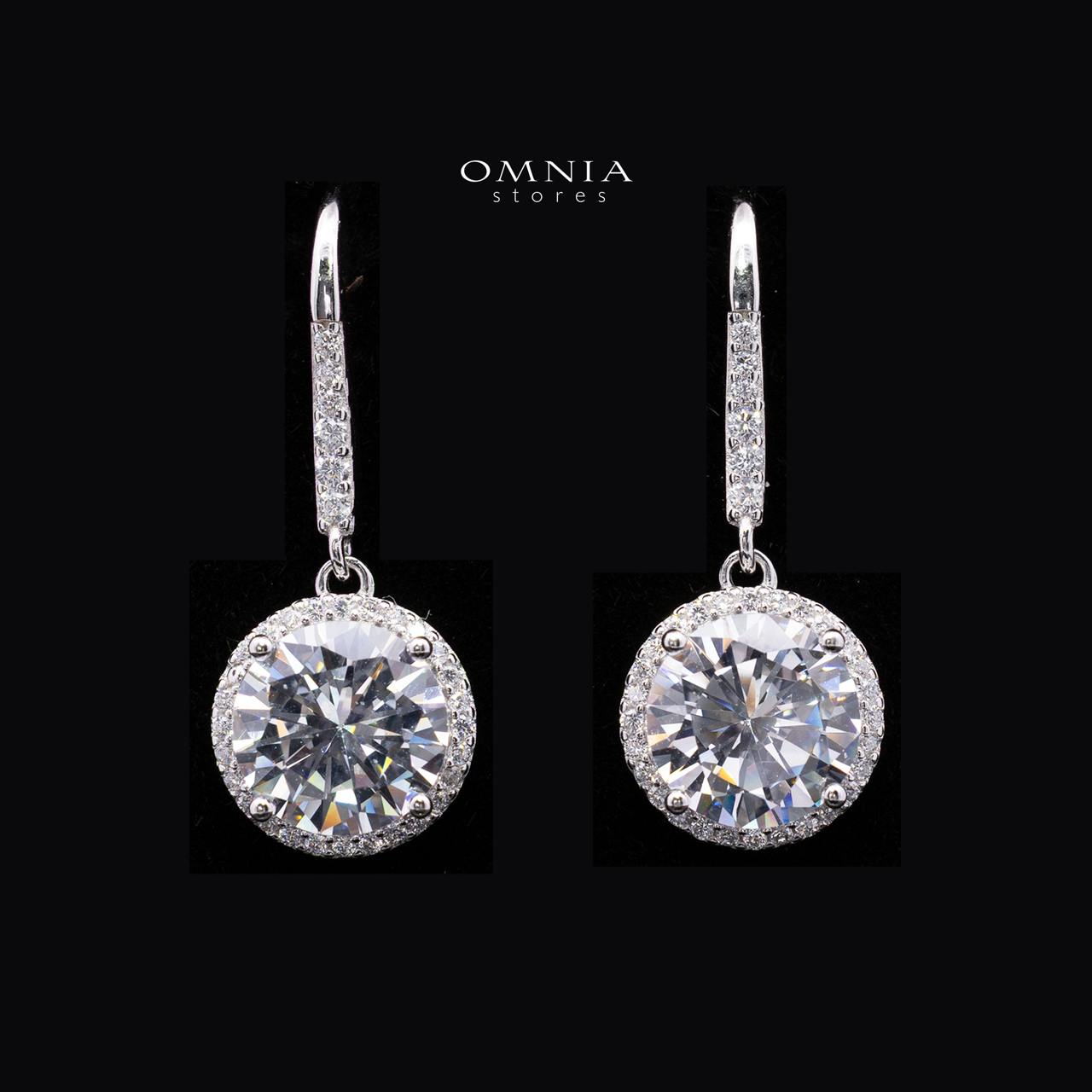 Arlette Halo Round Cut Necklace and Earrings Set in 925 Sterling Silver with Premium Simulated Diamonds - OMNIASTORES KSA