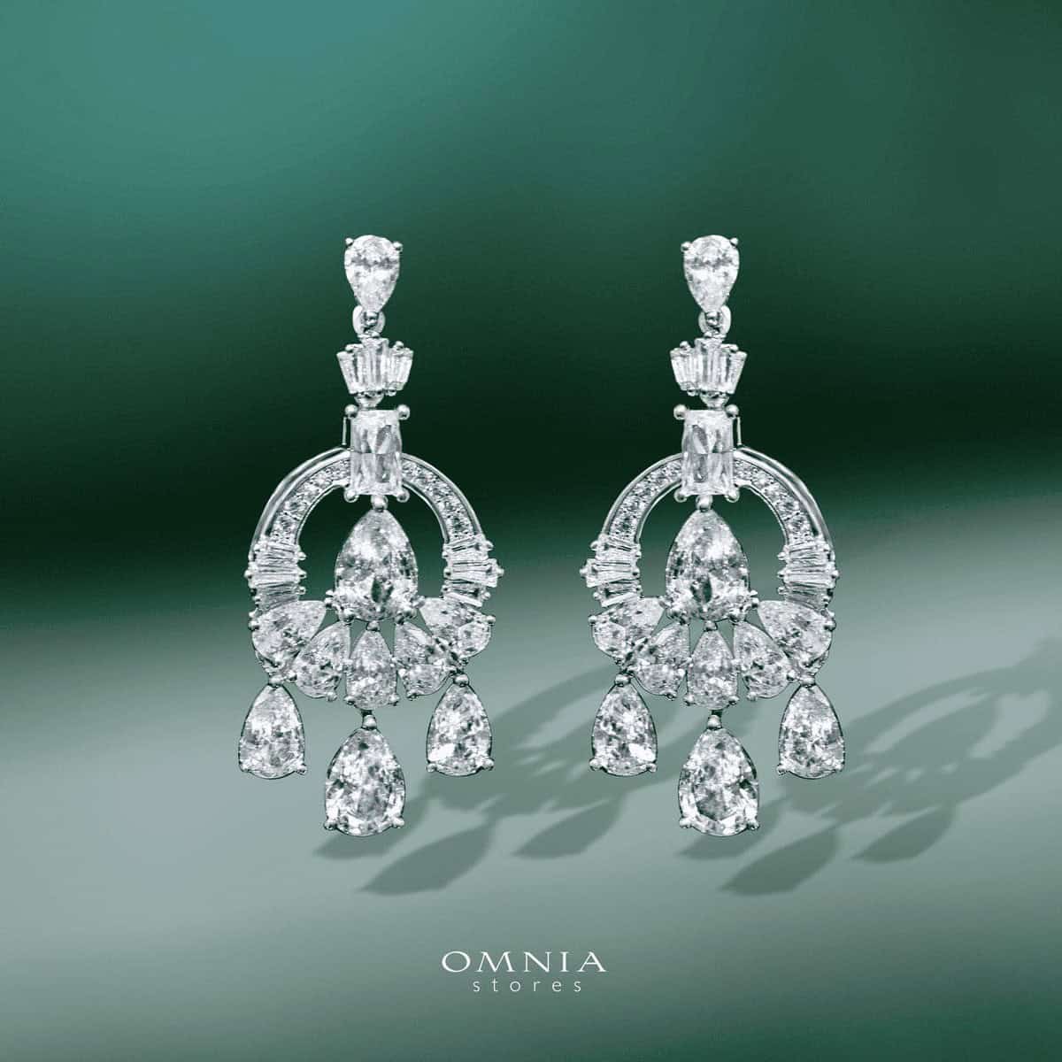 Omnia Maram Bridal Full Set in 92.5 Silver with High-Quality Simulated Diamonds - OMNIASTORES UAE