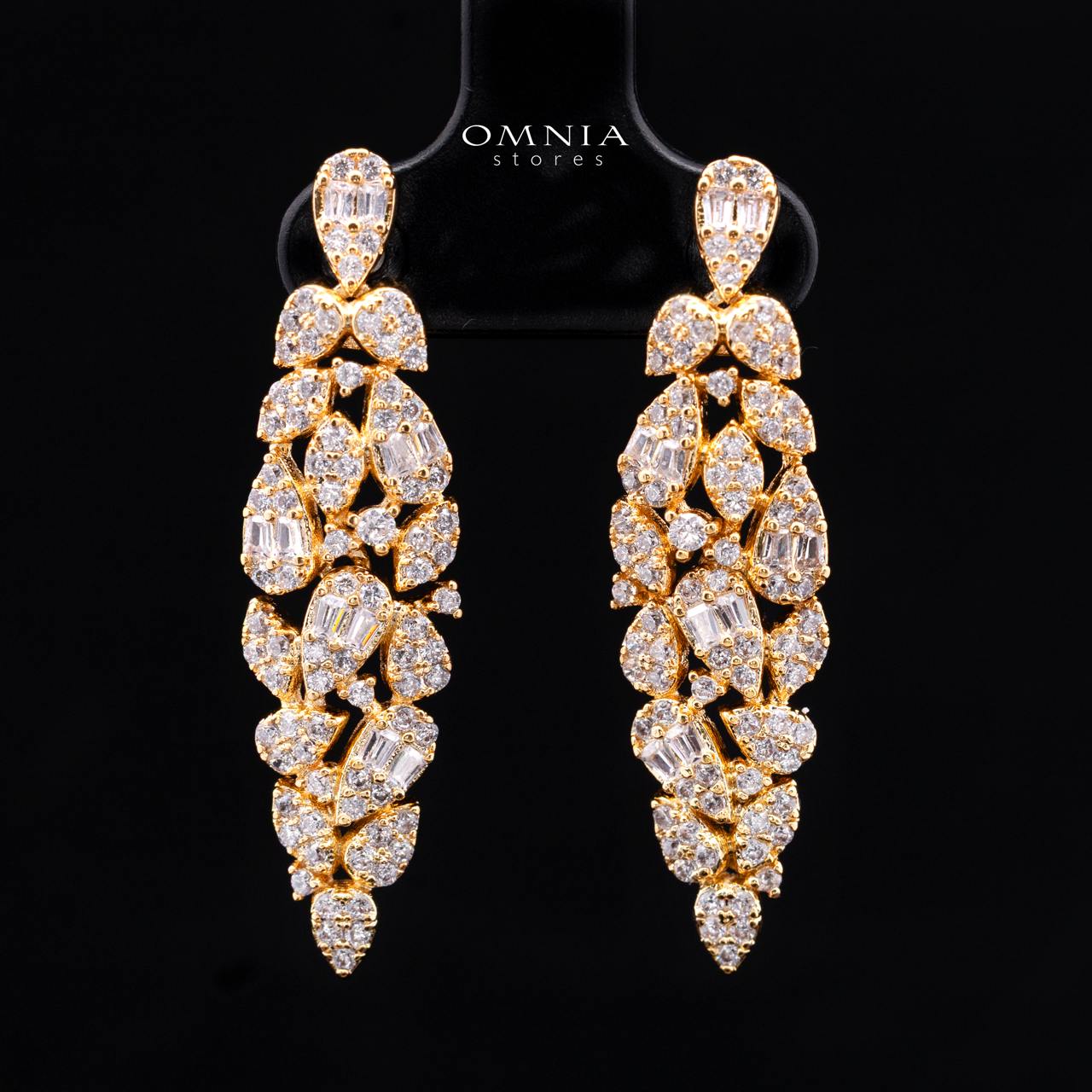 Alina Gold Bridal Full Set in High Quality Zircon Stone Rhodium Plated