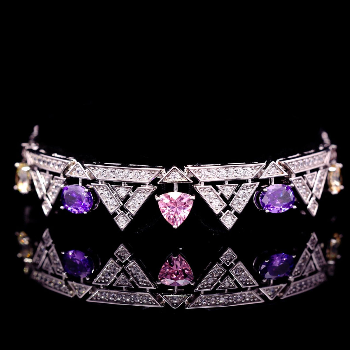 Inara Multicolor Luxury Bridal Full Set with High-Quality Zircon Stones Premium Rhodium Plating