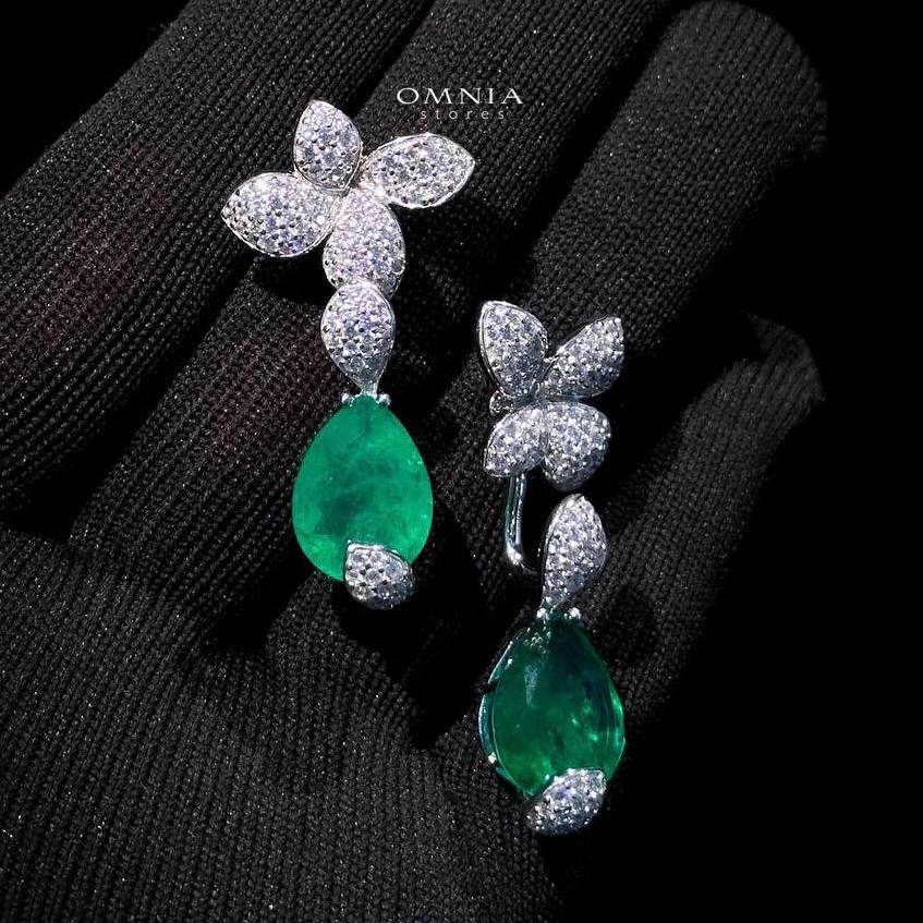 Omnia Elora Earring 92.5 Silver Accessories In High Quality Simulated Diamonds - OMNIASTORES UAE