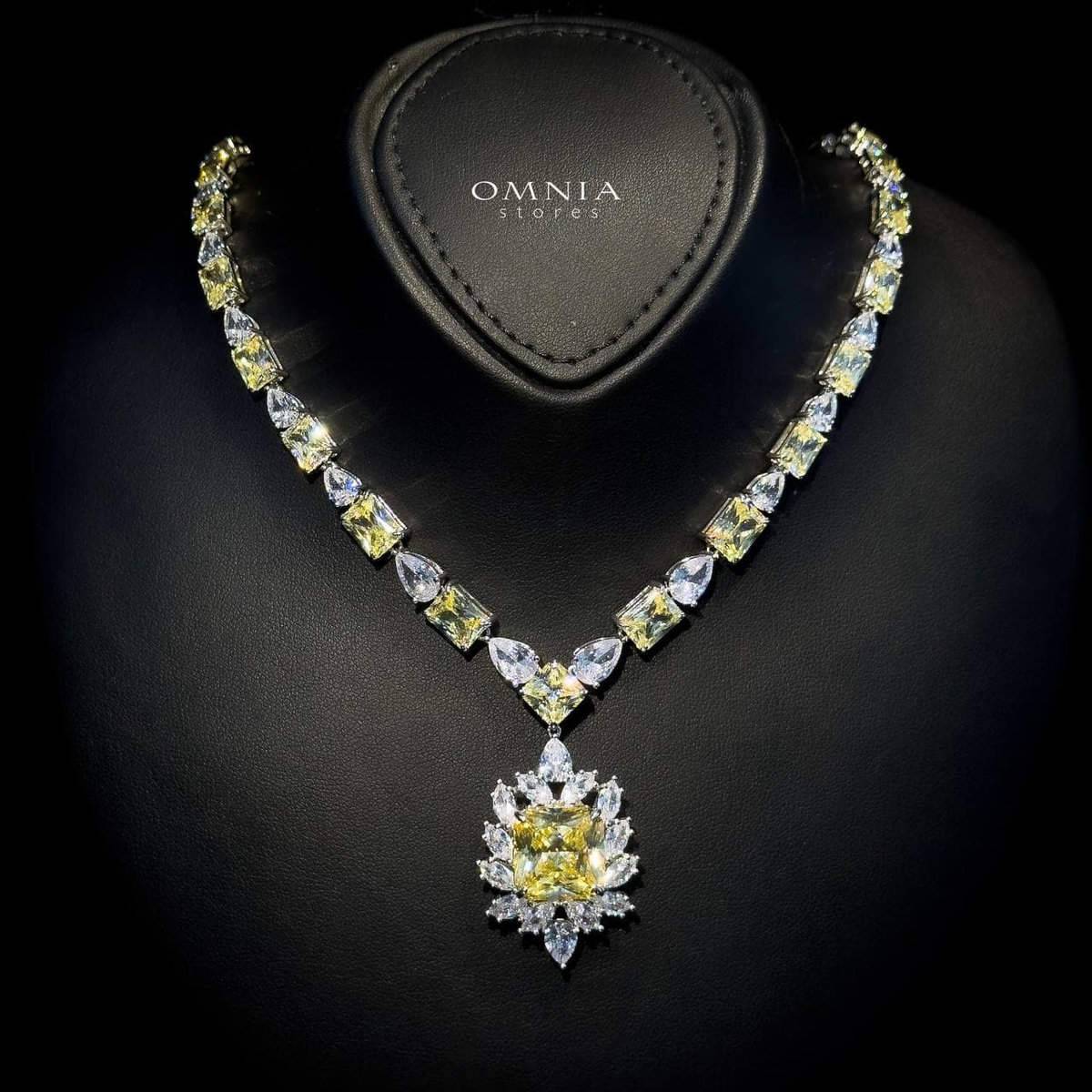 Omnia Ralia Yellow Necklace 92.5 Silver In High Quality Simulated diamonds - OMNIASTORES UAE