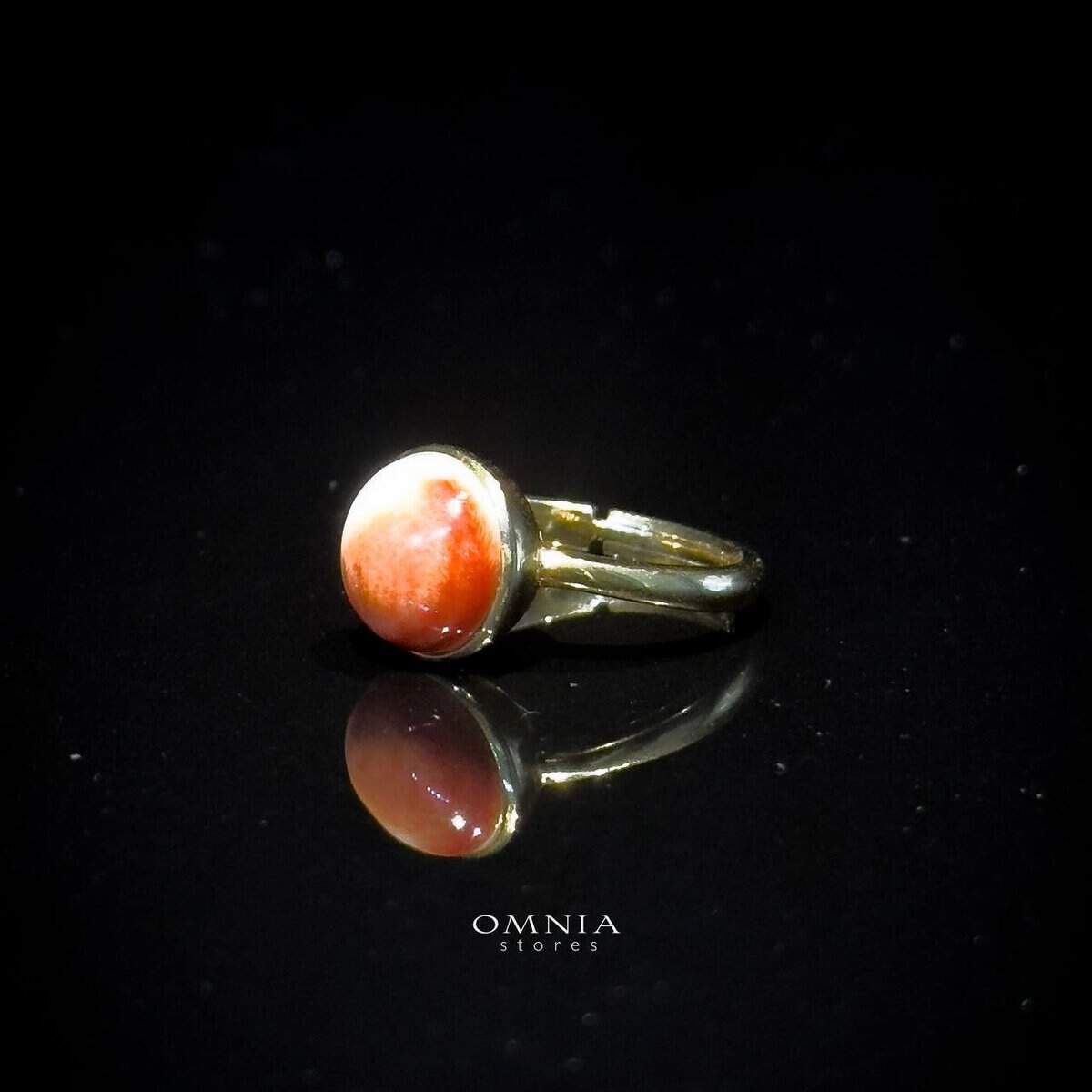 Omnia Natural Pure and Elegant Ring in Natural Stone Rhodium Plated - OMNIASTORES UAE