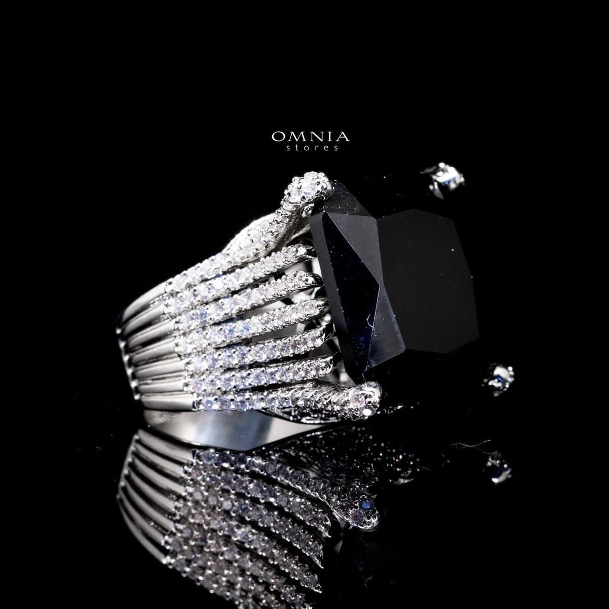 Omnia Janet Black Ring Accessories in High Quality Copper Gold Plated - OMNIASTORES UAE