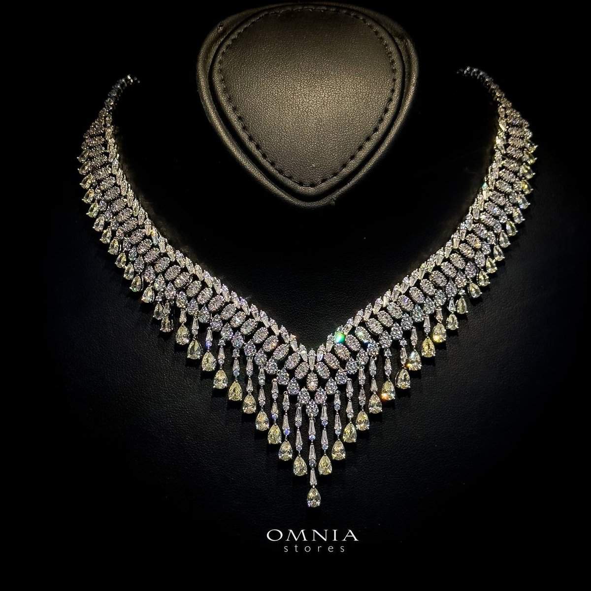 Omnia Miyah Yellow Bridal Full Set Accessories in High Quality Zircon Stone Rhodium Plated - OMNIASTORES UAE