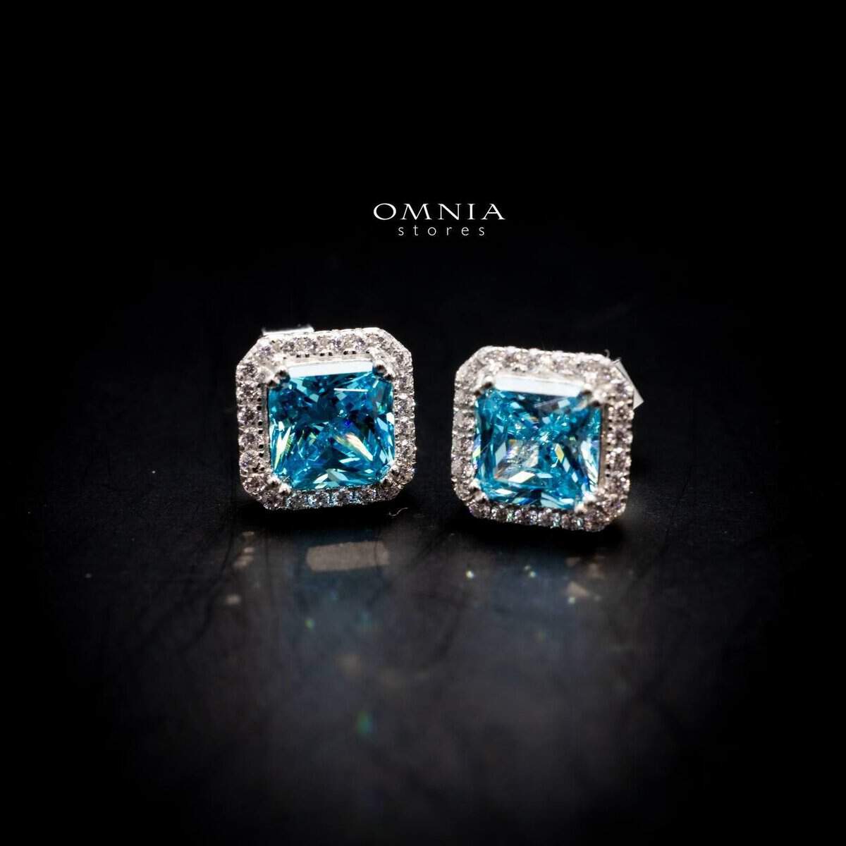 Omnia Adara Earring Sky Blue 925 Silver in High Quality Simulated diamonds - OMNIASTORES UAE