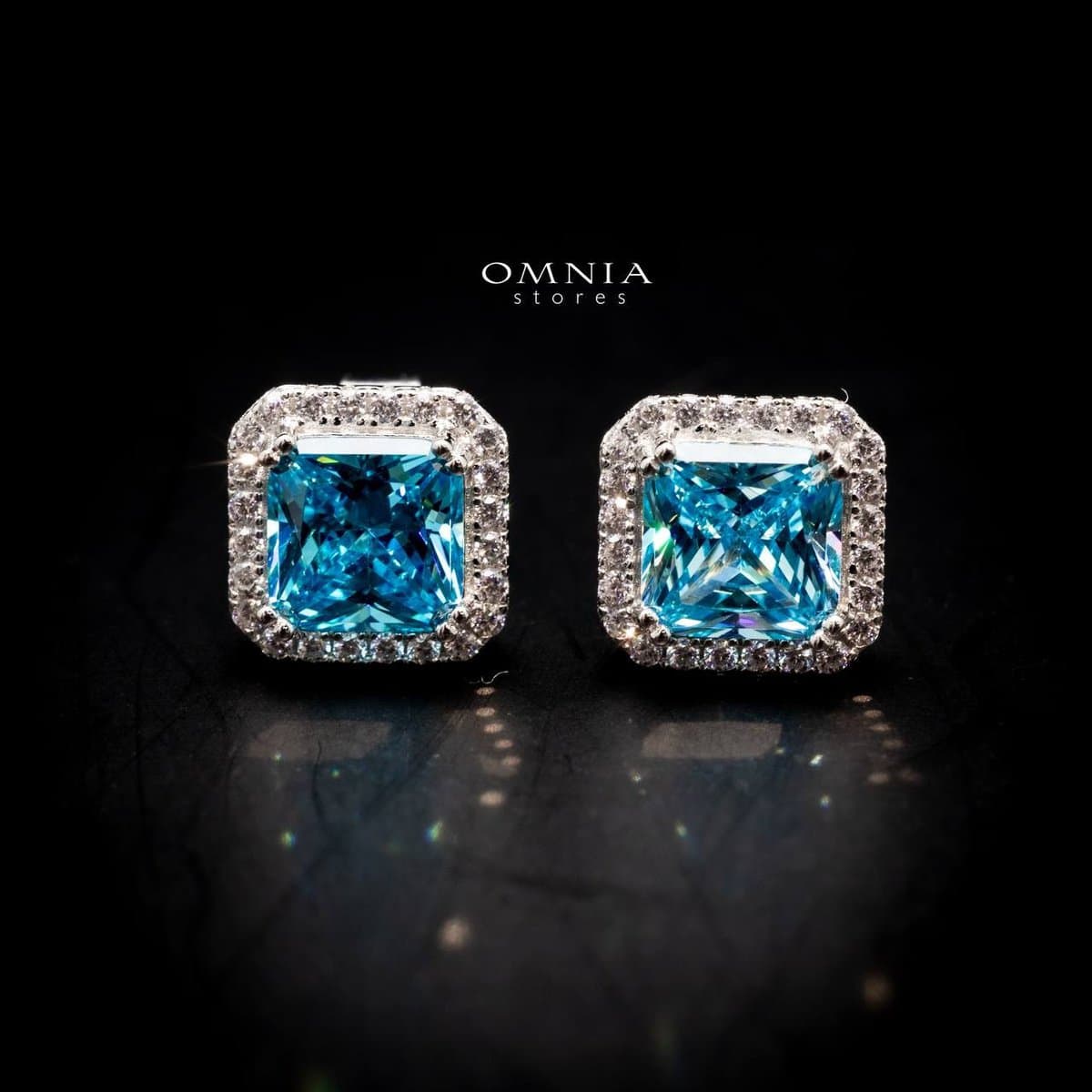 Omnia Adara Earring Sky Blue 925 Silver in High Quality Simulated diamonds - OMNIASTORES UAE