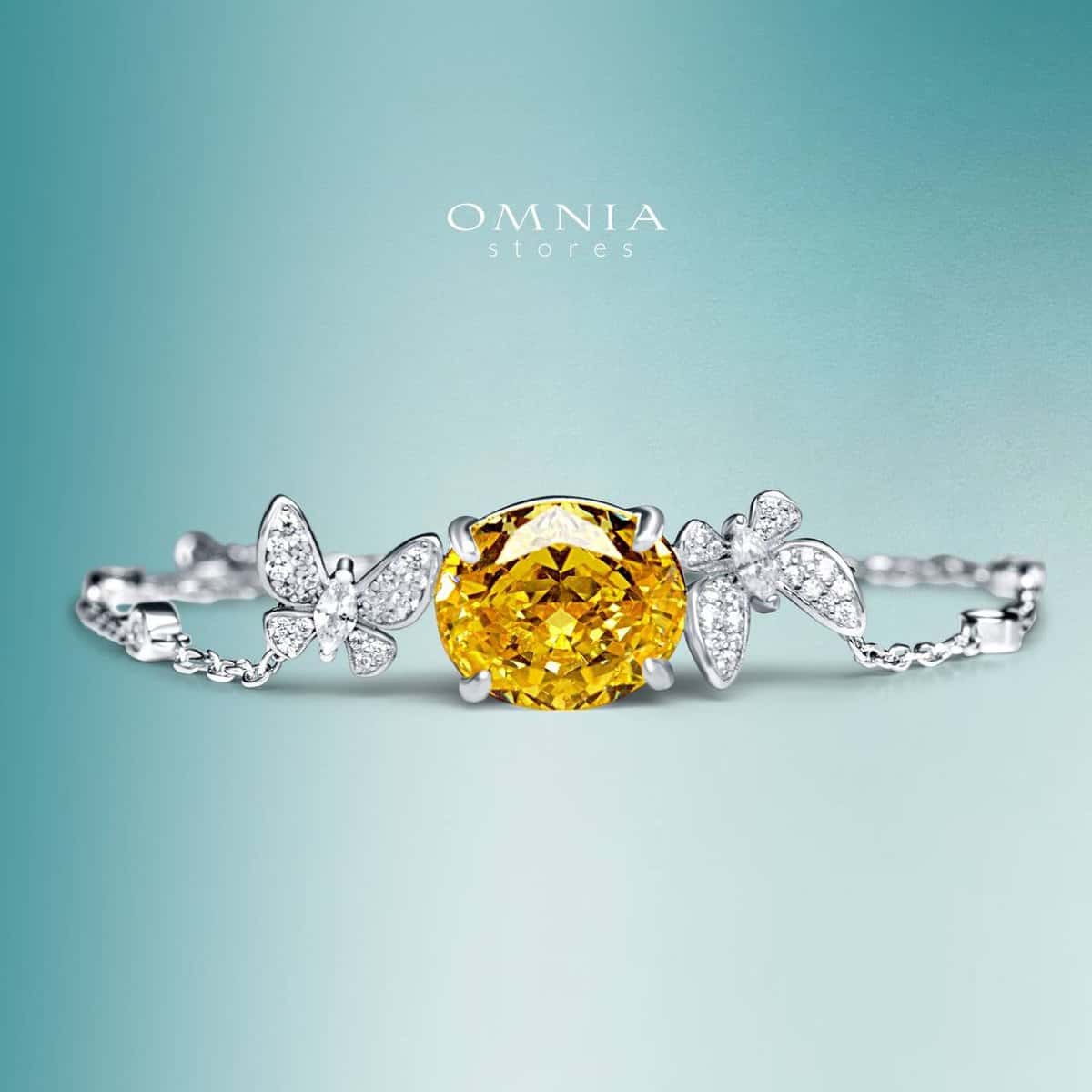 Omnia Maysun Yellow Bracelet In 92.5 Silver High Quality Simulated Diamonds - OMNIASTORES KSA