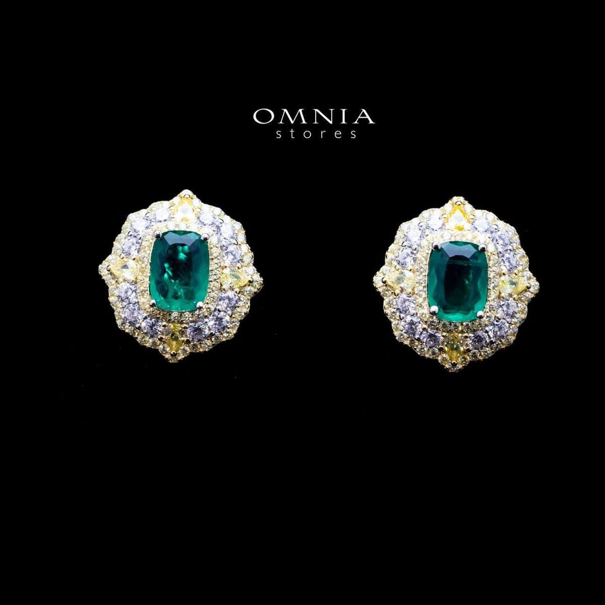 Omnia Maliya Green Earrings in 92.5 Silver High Quality Simulated Diamonds - OMNIASTORES UAE