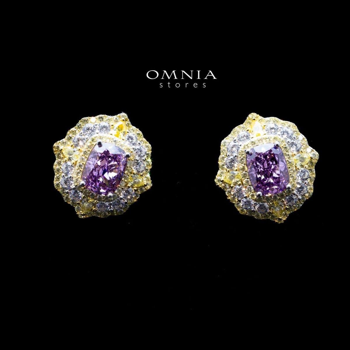 Omnia Maliya Purple Earrings in 92.5 Silver High Quality Simulated Diamonds - OMNIASTORES UAE