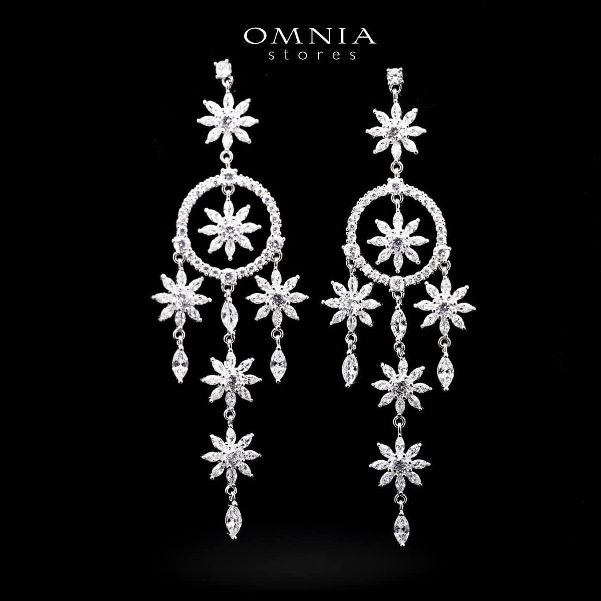 Omnia Star Drop Earrings in 92.5 Silver With High Quality Moissanite Stone - OMNIASTORES UAE