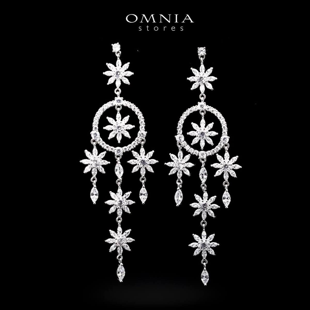 Omnia Star Drop Earrings in 92.5 Silver With High Quality Moissanite Stone - OMNIASTORES UAE