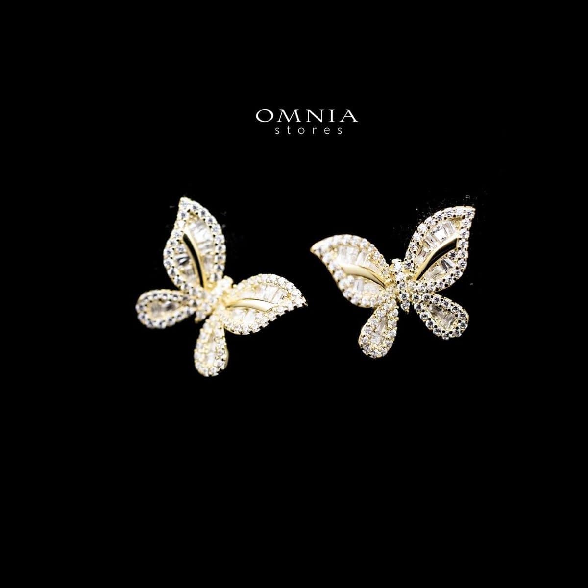 Omnia Rida Butterfly Stud Earrings in 92.5 Silver - OMNIASTORES UAE