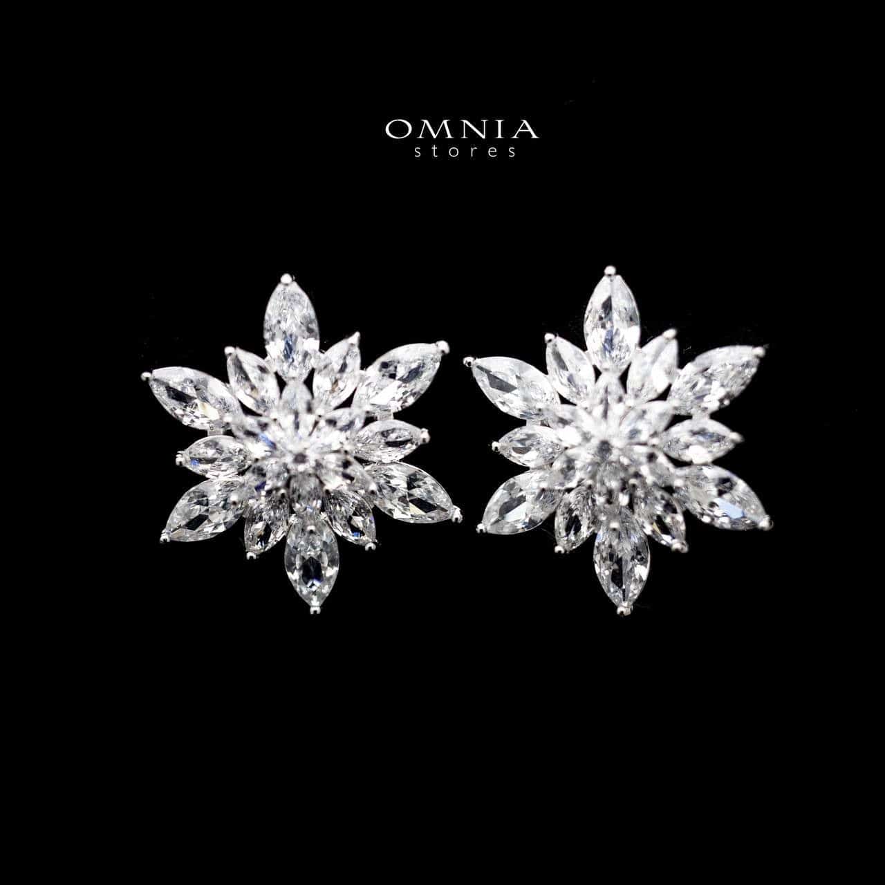 Omnia Almira Floral Stud Earrings in 92.5 Silver - OMNIASTORES UAE