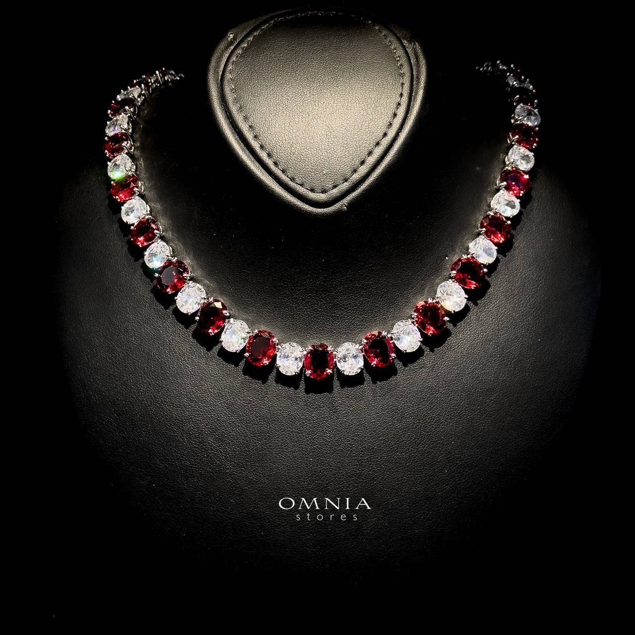 Omnia Gemma Red Bridal Full Set in High Quality Simulated Diamonds - OMNIASTORES UAE