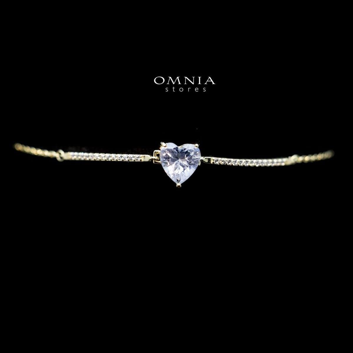 Omnia Jana Heart Bracelet with High Quality Iced Cut Stone in 92.5 Silver - OMNIASTORES UAE