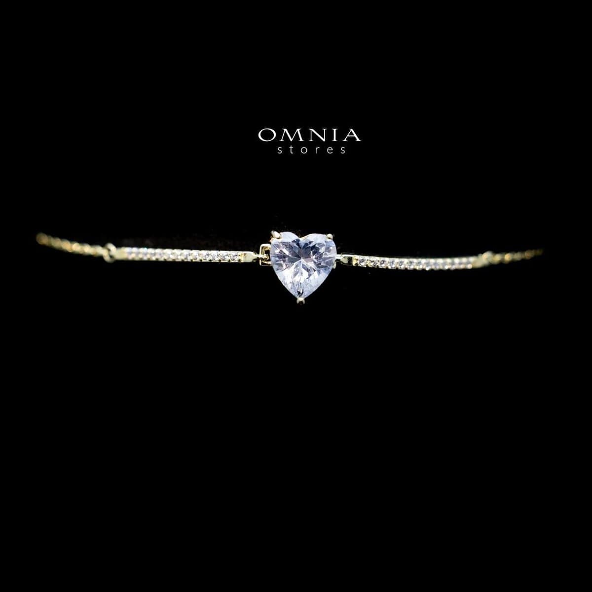 Omnia Jana Heart Bracelet with High Quality Iced Cut Stone in 92.5 Silver - OMNIASTORES UAE