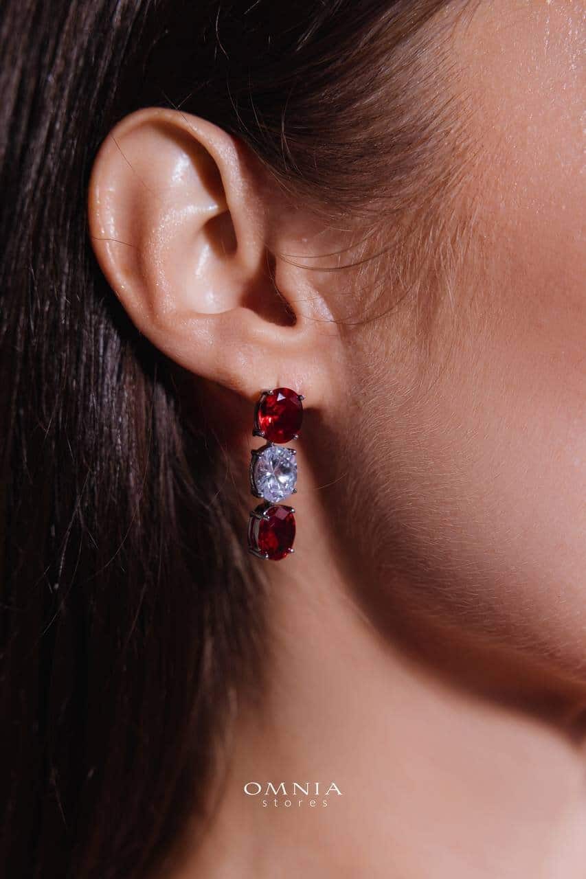 Omnia Gemma Red Bridal Full Set in High Quality Simulated Diamonds - OMNIASTORES UAE