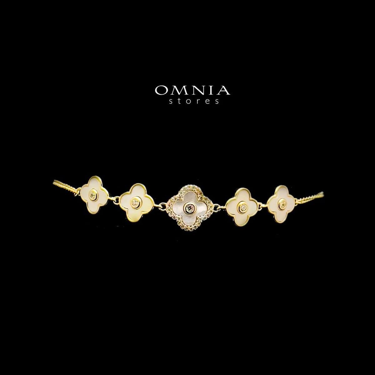 Omnia Zara Floral Bracelet in 92.5 Silver with High Quality Iced Cut Stones - OMNIASTORES UAE