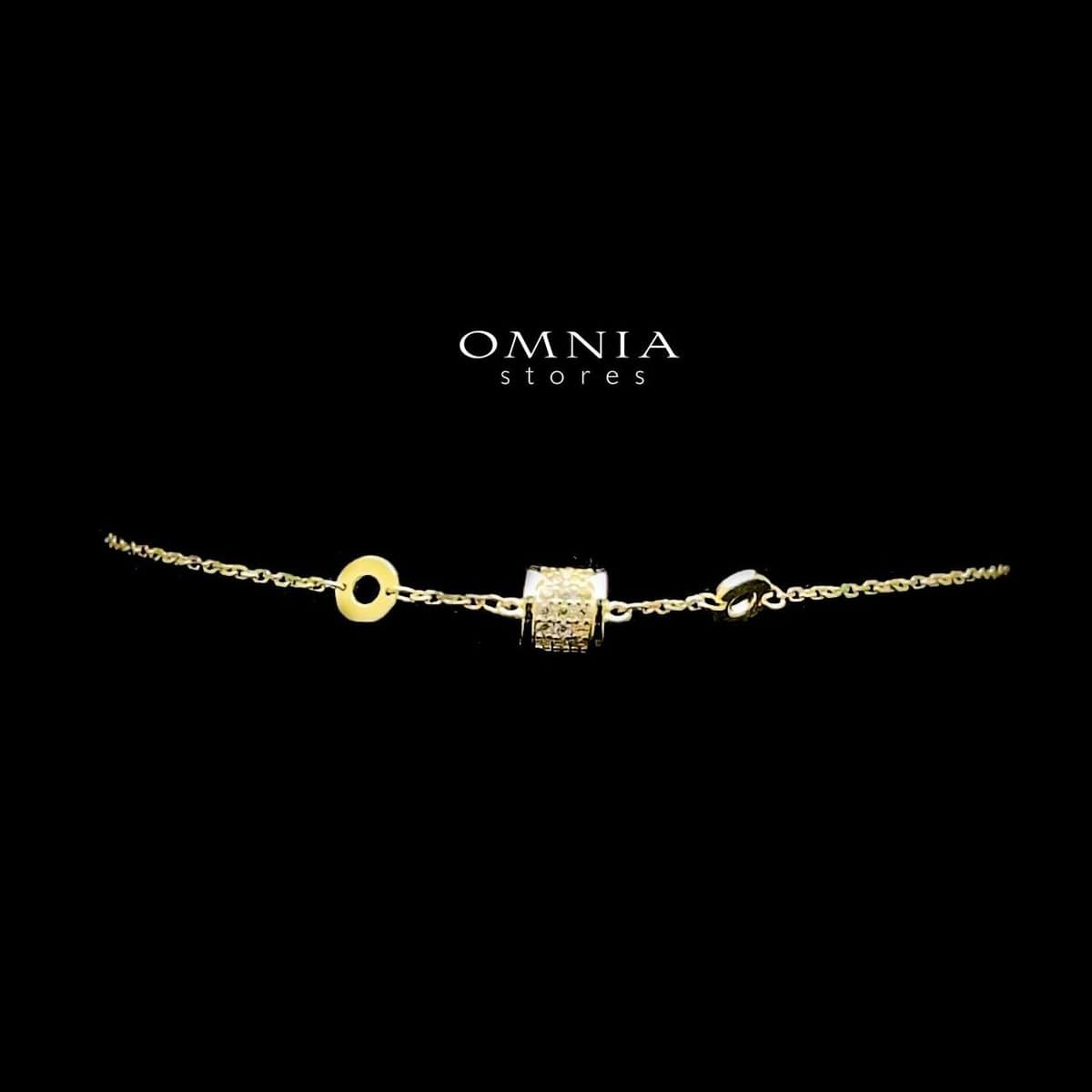 Omnia Liana Golden Charm Bracelet in 92.5 Silver with High Quality Iced Cut Stones - OMNIASTORES UAE