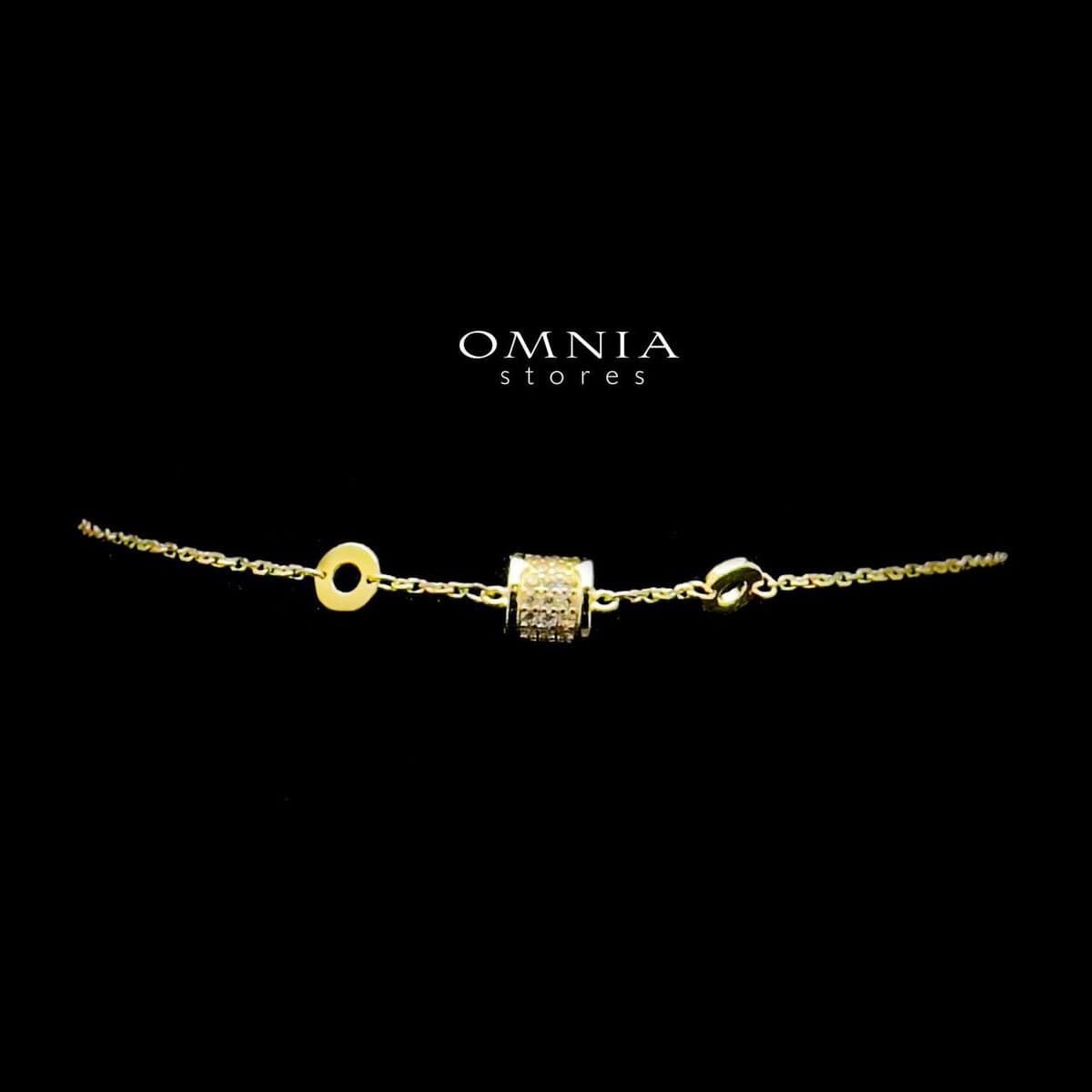 Omnia Liana Golden Charm Bracelet in 92.5 Silver with High Quality Iced Cut Stones - OMNIASTORES UAE