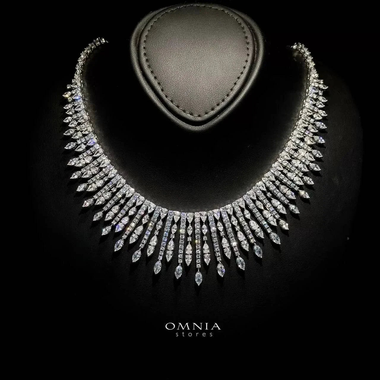 Omnia Lana White Bridal Full Set in High Quality Zircon Stone Rhodium Plated - OMNIASTORES UAE