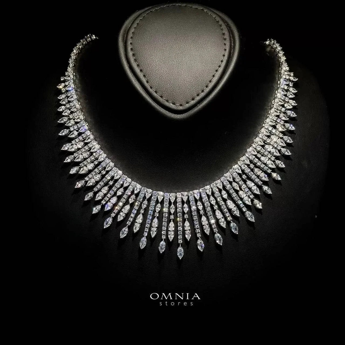 Omnia Lana White Bridal Full Set in High Quality Zircon Stone Premium Rhodium Plated - OMNIASTORES UAE
