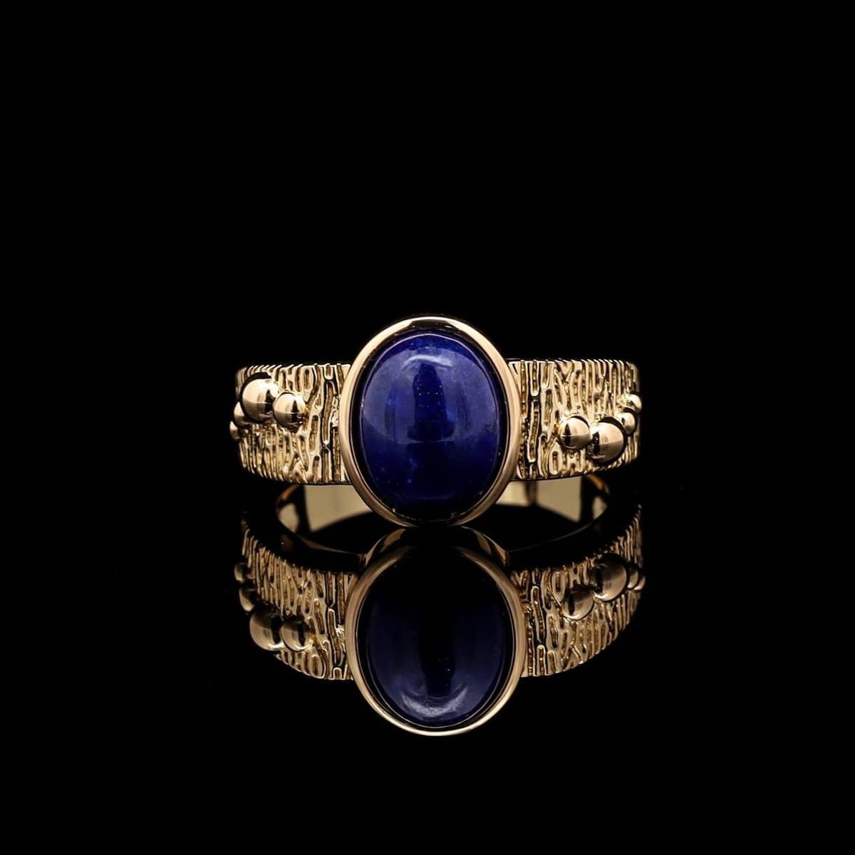 Omnia Nashita Blue Ring in High Quality Malachite Stone - OMNIASTORES UAE
